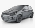 Hyundai i20 3 porte 2010 Modello 3D wire render