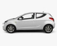 Hyundai i20 3 porte 2010 Modello 3D vista laterale