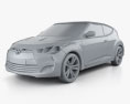 Hyundai Veloster 2015 3d model clay render