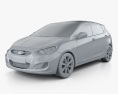 Hyundai Accent (i25) hatchback 2015 3d model clay render