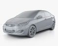 Hyundai Accent (i25) sedan 2015 3d model clay render