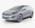 Hyundai i30 (Elantra) Wagon 2016 3D-Modell clay render