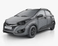 Hyundai HB20X 2015 3d model wire render