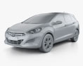 Hyundai i30 5门 wagon (EU) 2013 3D模型 clay render