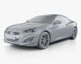 Hyundai Genesis coupe 2014 3d model clay render