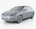 Hyundai Elantra Yue Dong 2014 3D模型 clay render