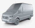 Hyundai H350 Passenger Van 2018 3d model clay render