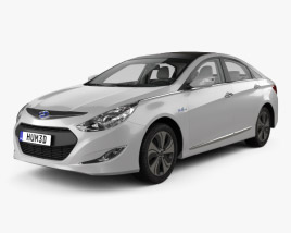 Hyundai Sonata (YF) hybrid with HQ interior 2018 3D model