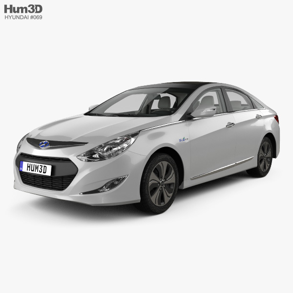 Hyundai Sonata (YF) hybrid with HQ interior 2018 3D model