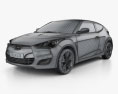 Hyundai Veloster with HQ interior 2017 3d model wire render