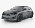 Hyundai Veloster Turbo with HQ interior 2017 3d model wire render