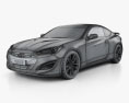 Hyundai Genesis coupe with HQ interior 2017 3d model wire render