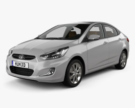 Hyundai Accent (RB) sedan with HQ interior 2017 3D model