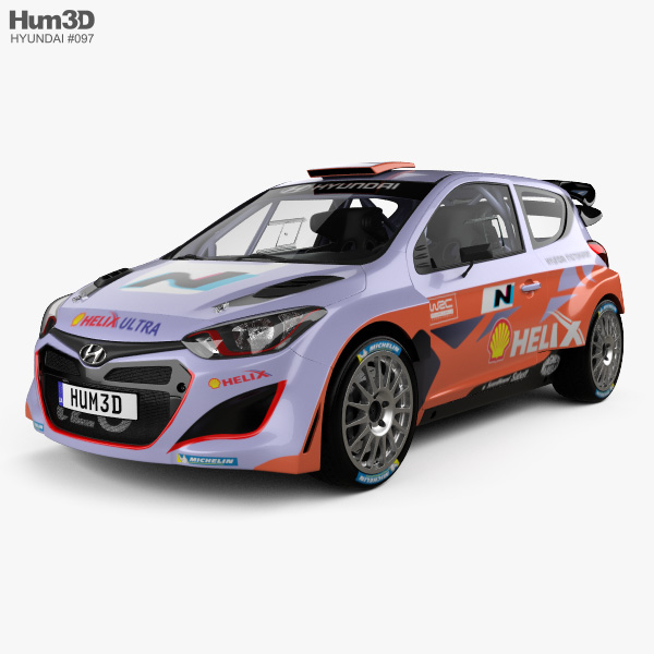 Hyundai i20 WRC 인테리어 가 있는 2012 3D 모델 