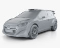 Hyundai i20 WRC with HQ interior 2012 3d model clay render
