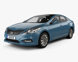 Hyundai Grandeur (HG) hybrid with HQ interior 2014 3D model
