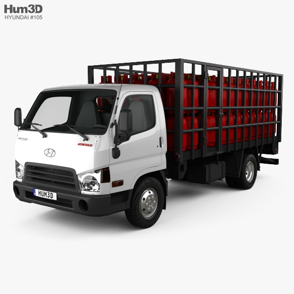 Hyundai HD65 Gas Bottles Truck 2015 3D-Modell