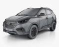 Hyundai Tucson з детальним інтер'єром 2017 3D модель wire render