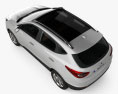 Hyundai Tucson 带内饰 2014 3D模型 顶视图