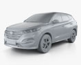 Hyundai Tucson with HQ interior 2019 3d model clay render