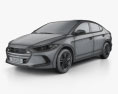 Hyundai Elantra 2020 3d model wire render
