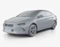 Hyundai Elantra 2020 3d model clay render