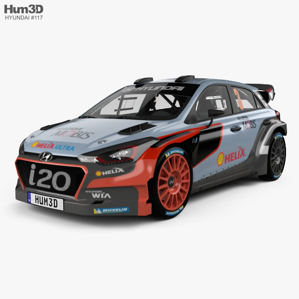Hyundai i20 WRC 2017 3Dモデル