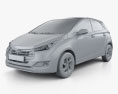 Hyundai HB20 2018 3D-Modell clay render
