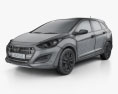 Hyundai i30 (Elantra) Wagon (UK) 2018 Modelo 3D wire render