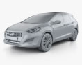Hyundai i30 (Elantra) Wagon (UK) 2018 Modèle 3d clay render
