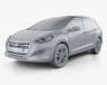 Hyundai i30 (Elantra) wagon 2018 3d model clay render
