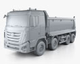 Hyundai Xcient P540 Dump Truck 4-axle 2016 3d model clay render