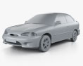 Hyundai Excel Sprint 1998 3d model clay render