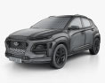 Hyundai Kona 2021 3d model wire render