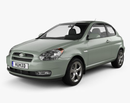 Hyundai Accent (MC) hatchback 3-door 2011 3D model