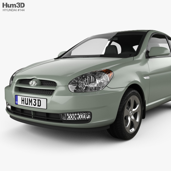 Hyundai Accent Mc Hatchback 3 Door 2006 3d Model Vehicles On Hum3d