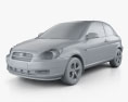 Hyundai Accent (MC) hatchback 3-door 2011 3d model clay render