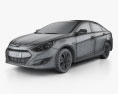 Hyundai Sonata (YF) hybrid 2014 3d model wire render