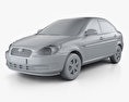 Hyundai Accent (MC) sedan 2011 3d model clay render