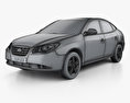 Hyundai Elantra (HD) 2010 3D模型 wire render