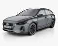 Hyundai i30 wagon 2020 3d model wire render