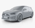 Hyundai Veloster N 2018 Modelo 3D clay render