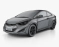 Hyundai Avante coupe 2017 3d model wire render
