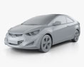 Hyundai Avante coupé 2017 3D-Modell clay render