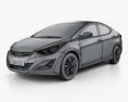 Hyundai Avante sedan 2020 3d model wire render