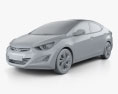 Hyundai Avante sedan 2020 3d model clay render