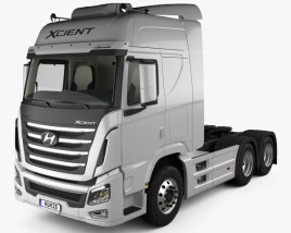 Hyundai Xcient P520 Tractor Truck with HQ interior 2018 3D model