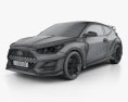 Hyundai Veloster N mit Innenraum 2018 3D-Modell wire render