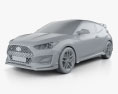 Hyundai Veloster N mit Innenraum 2018 3D-Modell clay render