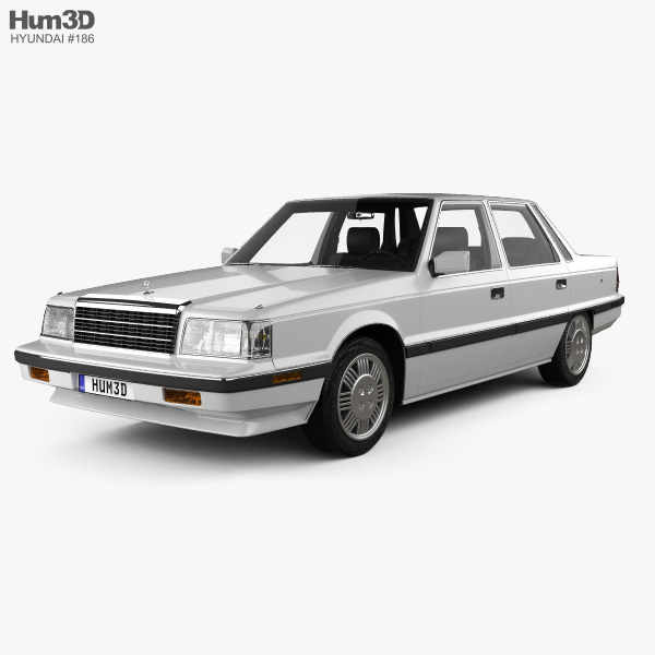 Hyundai Grandeur with HQ interior 1992 3D model